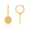 Boucles d'oreilles plaqué or effet feuille d'or - vue V1
