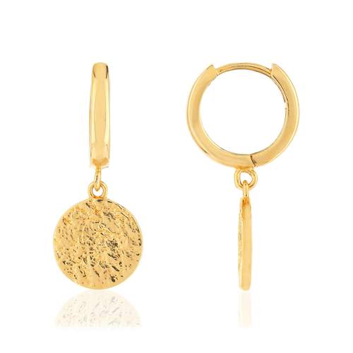 Boucles d'oreilles plaqué or effet feuille d'or