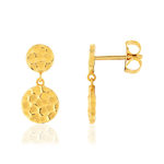Boucles d'oreilles plaqué or effet martelé - vue 1