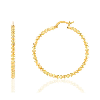 Créoles plaqué or perlée 40 mm