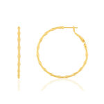 Créoles plaqué or effet bambou - vue 1