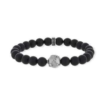 Elastische armband jaspis mat staal 19 cm