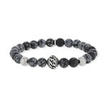 Bracelet élastique pierres nautrelles acier 19 cm - vue 1