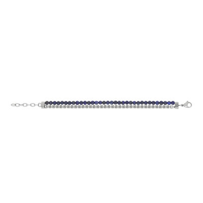 Bracelet acier lapis longueur 20,5 cm - vue 1