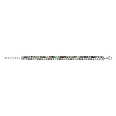 Bracelet acier pierres naturelles 20,5 cm - vue 1