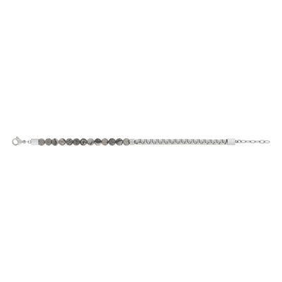 Bracelet acier jaspe 23 cm