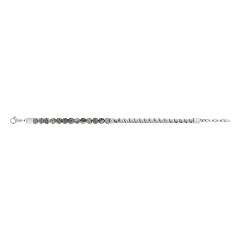 Bracelet acier jaspe 23 cm - vue 1