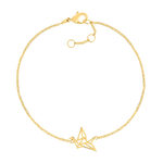Bracelet plaqué or cygne en origami 19 cm - vue 1