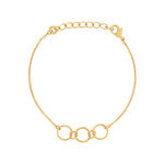 Bracelet plaqué or 3 anneaux 18 cm - vue 1