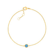 Bracelet plaqué or turquoise imitation 19 cm