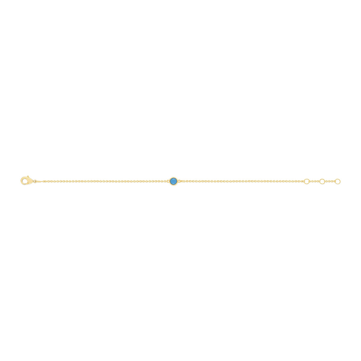 Bracelet plaqué or turquoise imitation 19 cm - vue 2