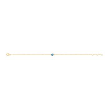 Vergulde armband met turquoise imitatie, 19 cm