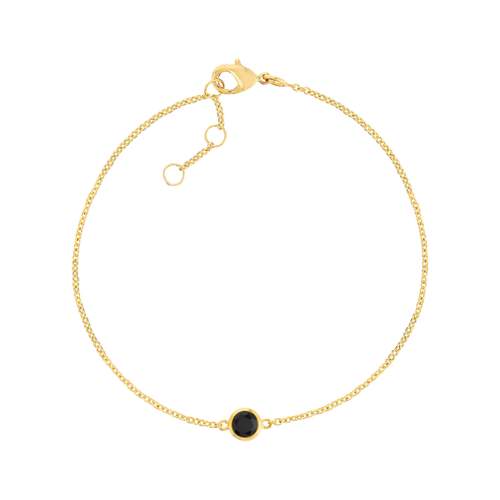 Bracelet plaqué or onyx imitation 19 cm