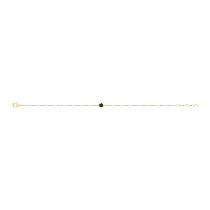Bracelet plaqué or onyx imitation 19 cm - vue 2