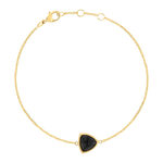 Bracelet plaqué or onyx 19 cm - vue 1