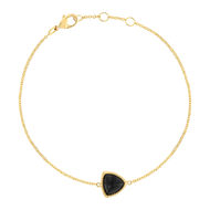 Bracelet plaqué or onyx 19 cm