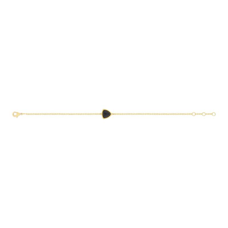 Bracelet plaqué or onyx 19 cm - vue 2