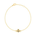 Bracelet plaqué or zirconias motif abeille 19 cm - vue 1