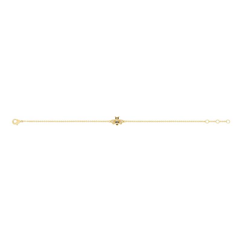 Bracelet plaqué or zirconias motif abeille 19 cm - vue 2
