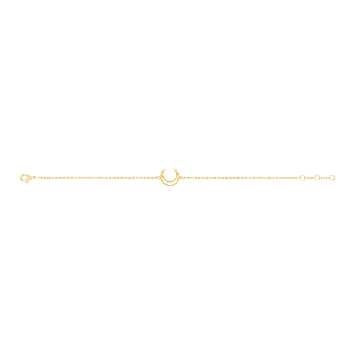 Bracelet plaqué or motif croissant de lune 19 cm - vue 2