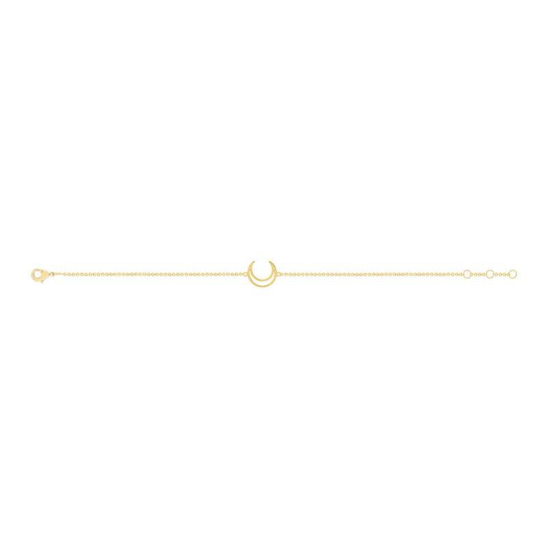 Bracelet plaqué or motif croissant de lune 19 cm - vue 2