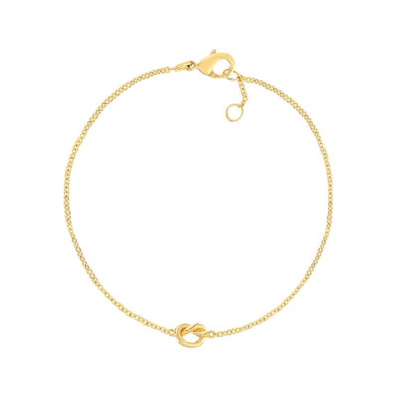 Bracelet plaqué or motif noeud 19 cm - vue 1