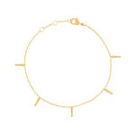 Bracelet plaqué or pampilles martelées 19 cm - vue 1