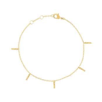 Bracelet plaqué or pampilles martelées 19 cm