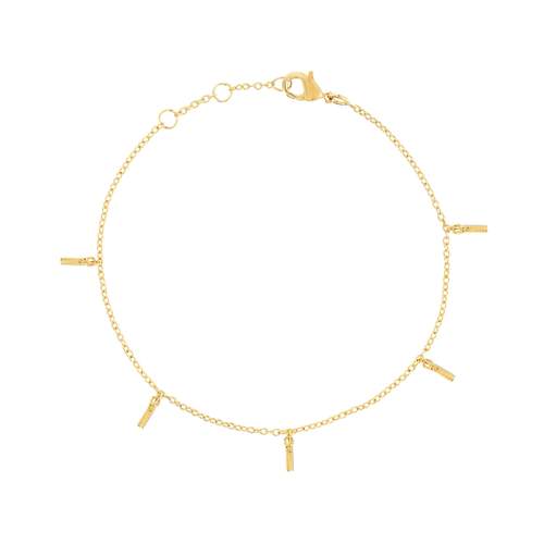 Bracelet plaqué or pampilles martelées 19 cm