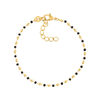 Bracelet plaqué or perles imitation noires 18 cm - vue V1
