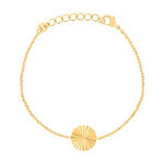 Bracelet plaqué or soleil strié 18 cm - vue 1