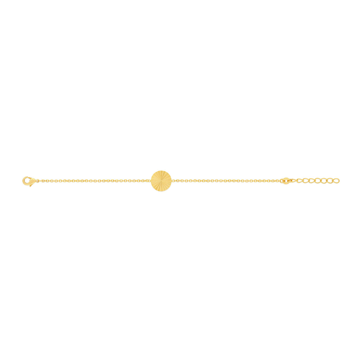 Bracelet plaqué or soleil strié 18 cm - vue 2