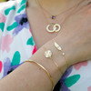 Bracelet plaqué or soleil strié 18 cm - vue Vporté 1
