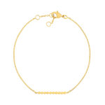 Bracelet plaqué or barre perlée 19 cm - vue 1