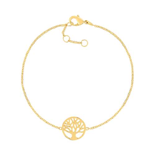 Bracelet plaqué or arbre de vie 19 cm