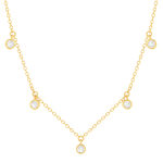 Collier plaqué or zirconias 45 cm - vue 1