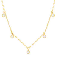 Collier plaqué or zirconias 45 cm
