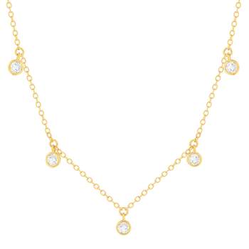 Gold-plated zirconia necklace 45 cm