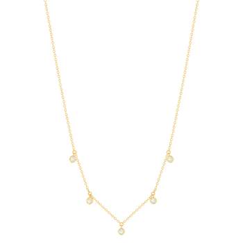 Gold-plated zirconia necklace 45 cm