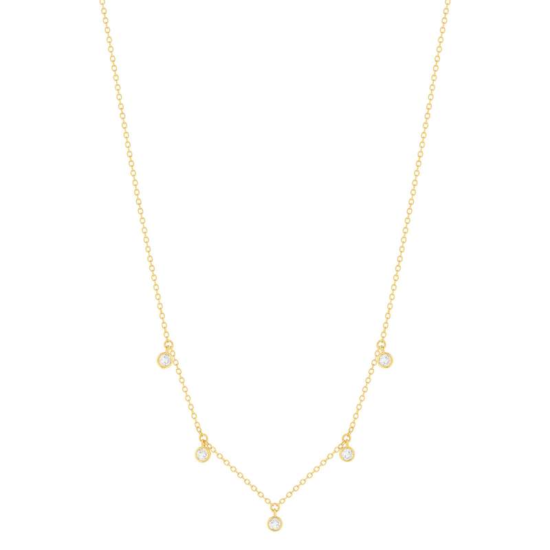Collier plaqué or zirconias 45 cm - vue 2