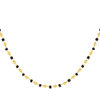 Collier plaqué or perles imitation noires 45 cm - vue V1