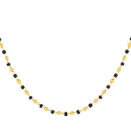 Collier plaqué or perles imitation noires 45 cm