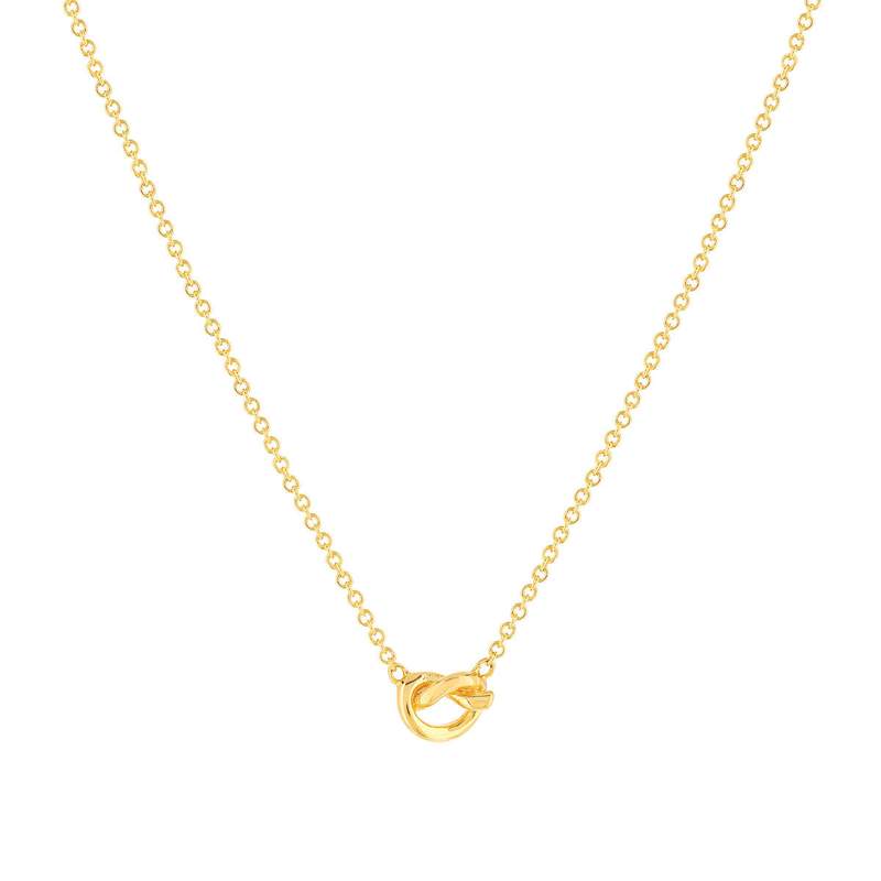 Collier plaqué or noeud 45 cm - vue 1