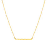 Collier plaqué or barre perlée 45 cm - vue 1