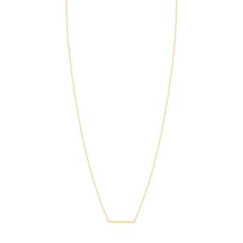 Collier plaqué or barre perlée 45 cm