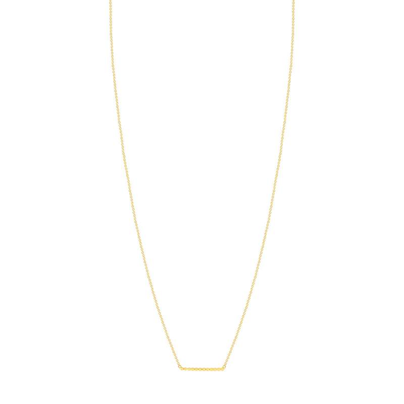 Collier plaqué or barre perlée 45 cm - vue 2