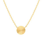 Collier plaqué or soleil strié 45 cm - vue 1