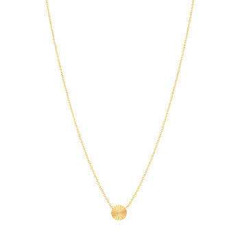 Collier plaqué or soleil strié 45 cm