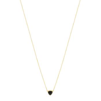Vergulde ketting met driehoekige onyx, 45 cm