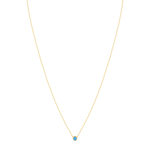 Collier plaqué or turquoise imitation 45 cm - vue 2